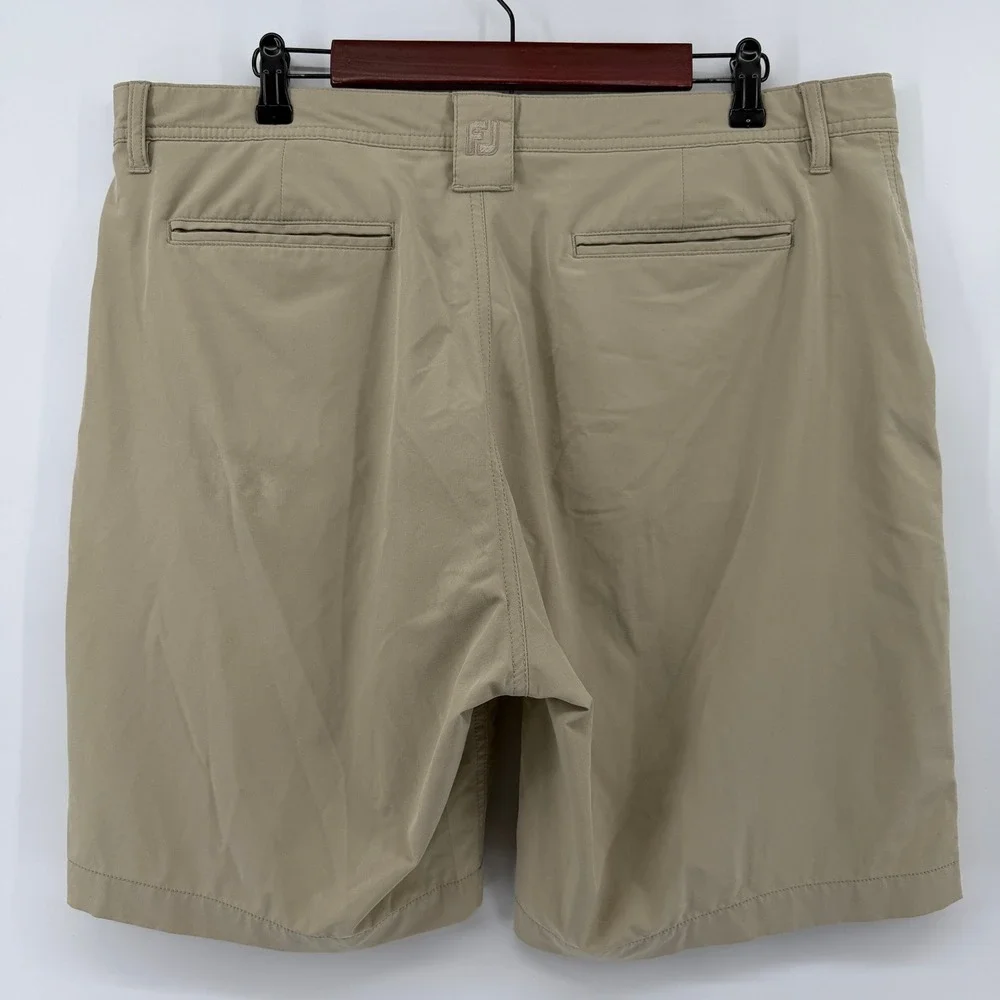 FootJoy Golf Shorts Mens 38 Tan Khaki Performance Stretch Flat Front Technical